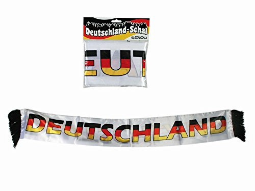 Out of the Blue Schal Fanschal Herrenschal Deutschland EM 130 x 14 cm Weiss schwarz rot Gold