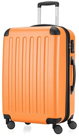 HAUPTSTADTKOFFER - SPREE - Hartschalen-Koffer Trolley Rollkoffer Reisekoffer, 4 Doppel-Rollen, 65 cm, 74 L, Orange