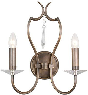 Elstead Lighting Pimlico 2 Light Wall Light - Dark Bronze Living Dining Hallway