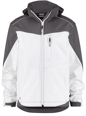DASSY® Jakarta Zweifarbige Softshell-Jacke - Größe L - WEIß/ZEMENTGRAU