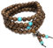 Top Plaza Uni-Armband, 108 Naturholzperlen, 6 mm, 8 mm, buddhistischer Rosenkranz, Mala-Halskette (8 mm Sandelholz Duobao), Edelstahl