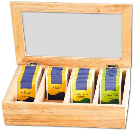 Kesper 18900 Teebox mit Sichtfenster 4 Fächer