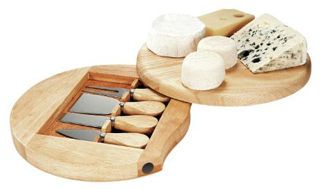 Livoo - Plateau à fromage pivotant avec ustensiles MEN28 - 4 ustensils inclus, bois d'hévéa, plateau pivotant