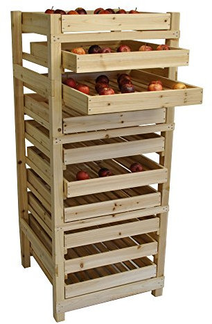 Selections 10 Drawer Traditional Wooden Apple Storage Rack
