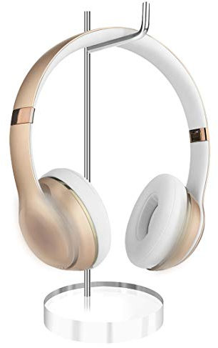GEEKRIA Acrylic Headphones Stand/Headset Holder/Desk Display Hanger, Fit Audio-Technica, Bose QC25, QC15, AE2, Solo, Parrot Zik, and Many Mid-Sized Earphones