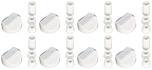 Ufixt 8 x Fits Menegetti, MFI, Moffat, Morphy Richards, Nardi and New World Universal Cooker/Oven/Grill Control Knob And Adaptors White