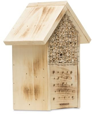 Windhager Insektenhotel ZUR POST, Insektenhaus Nistplatz Brutplatz, Schutz für viele nützliche Insekten, aus Massivholz, 12 x 20 x 27 cm, 06971, Holz