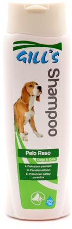 Croci Gill's - Shampoo Pelo Raso, shampoo per cani a pelo corto raso, igienizzante protegge dei parassiti, delicato sulla cute, 200ml