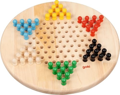 K-Play Wooden Chinese Checkers Halma Classic Board Game Toy
