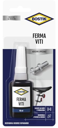 Bostik Ferma Viti Bloccante Fluido per Bulloni, Viti e Dadi in Metallo, Blu, 10 ml
