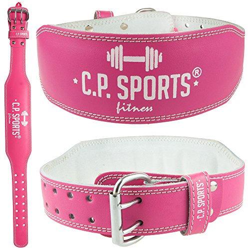 CP Sports Lady Gürtel Leder lachs - Frauen, Damen Gewichthebergürtel - Stützgürtel (XS = 58-74cm)