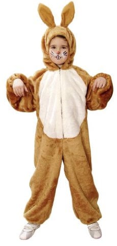 Faschingskostüm Kinder Hasen-Overall Gr. 116/128