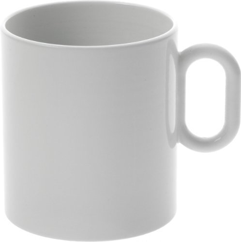 Alessi Dressed Porcelain Mug with Relief Decoration, White - Set of 4