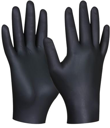Gebol Black Nitril Ultra Strong puderfrei | 80 Stück | Größe L (Gr 9) | Premium Einweghandschuhe mit perfekter Passform | wasserfeste, praktische Nitrilhandschuhe | für Damen & Herren | schwarz