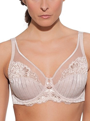Selene, Reggiseno Contenitivo Donna in Pizzo, con Ferretto e Senza Imbottitura, Collezione Mariluz, Colore Terra, Taglia 6D