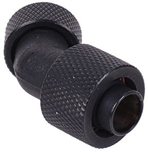 13/10mm (10x1,5mm) Anschraubtülle 45°; drehbar G1/4 - gerändelt - black matt