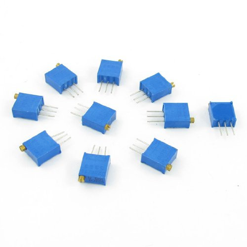 sourcing map 10 Stk 3296W-501 0,5W 500 Ohm 3 Pin Cermet Potentiometer Variable Widerstände