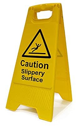 Caution Slippery Surface Safety Sign, Heavy Duty A Board, Yellow