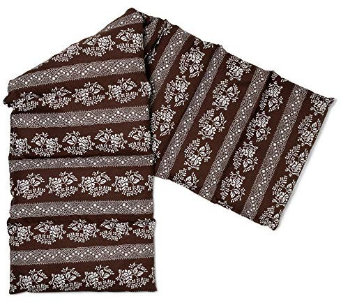 Körnerkissen 75x20cm groß 8-Kammer, Blumen-braun - Wärmekissen für Mikrowelle und Backofen, Weizen