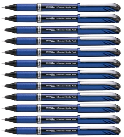 Pentel EnerGel Plus 0.5mm Tip Pen Black (Pack of 12)