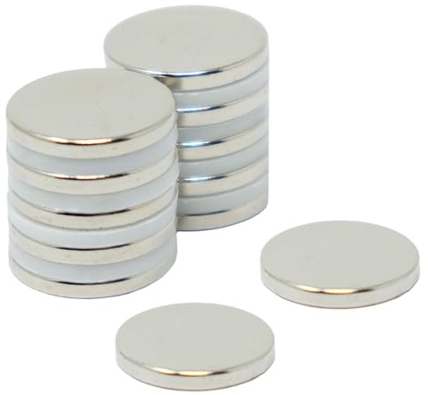 N35 Neodymium Magnet for Arts, Crafts, Model Making, DIY, Hobbies and Packaging - 15mm dia x 2mm thick - 1.8kg Pull - Pack of 10