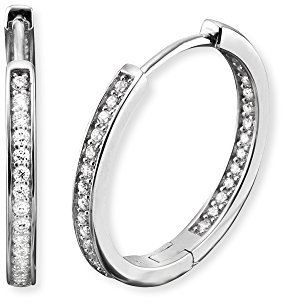 Engelsrufer Lisa Creole für Damen 925er-Sterlingsilber Weiße Zirkonia Größe 24 mm