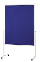 magnetoplan Moderationstafel einteilig, Filz Blau l Doppelseitig BxH 1200x1500mm l Aluminiumrahmen Weiß l Mobile Präsentationstafel l Mit 4 Lenkrollen & stabilem Stahlgestell l Für Büro & Schulung
