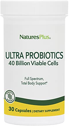 NaturesPlus Ultra Pro Bio Daily - 40 Billion CFU, 11 Strains, Live Bacteria Cultures, High Potency, with Acai Prebiotic Fibre - Vegan, Gluten-Free - 30 Capsules, One A Day