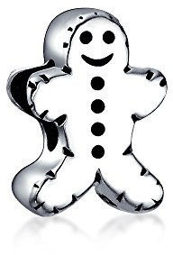 Bling Jewelry Ferien Christmas Fun Gingerbread Man Cookie Form Charme Bead Für Frauen Für Teenager Oxidiert .925 Sterling Silber Für Europäische Armbänder
