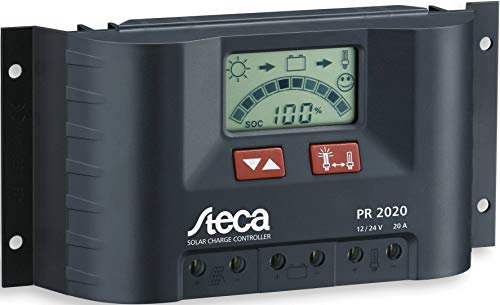 Steca PR2020 2020 Solarladeregler mit LCD Display und Lastausgang für 12 V Verbraucher bis 20 A