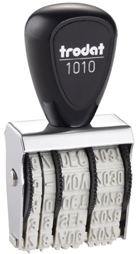 Blister Trodat Dater 1010 Classic - Separate Tinte - Druckgröße 4 x 26 mm B1094 - Datum in Französisch - Schwarzer Stempel