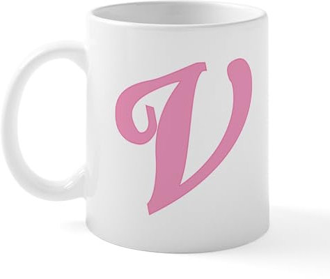 CafePress V Initial Mug 11 oz (325 ml) Ceramic Coffee Mug