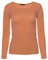 Easy Young Fashion - Damen Basic Rundhals Shirt - Langarm Unterziehshirt - Skinny Fit 1093 - Papaya L