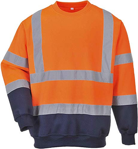 Portwest B306 Felpa Bicolore Hi-Vis, Arancione/Navy, M
