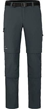 Bergson Queensland Doppel Zipp-Off mit T-Zipp | Herren Wanderhose, vielseitig, pflegeleicht, Ebony [949], 27 - Herren