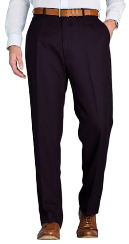 Chums Men's Classic Fit Expandable Waist Formal Smart Flat-Front Trousers
