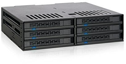 Icy Dock Mobile Rack backplane, Rack Rimovibile, Box del Rack Hot Swap per 6 x HDD/SSD 2.5 SATA/SAS in 1 alloggiamento da 5,25 (Installazione del Disco Senza Attrezzi) - ExpressCage MB326SP-B