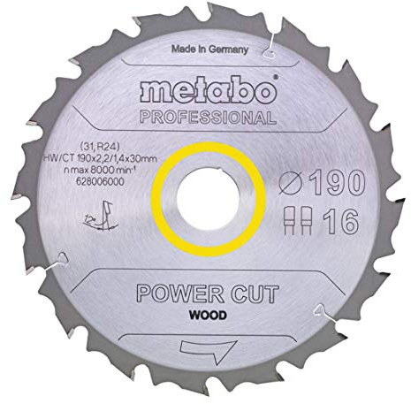 Metabo 628004000 190 x 20 14 WZ Lame de scie circulaire HW/CT
