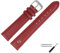 MARBURGER Uhrenarmband 16mm Leder Rot Silber Glatt Mit Naht - Montage Set 1001640000120