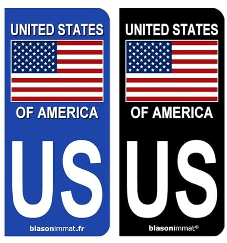 blasonimmat Autocollant Plaque d'immatriculation US États-Unis - Drapeau