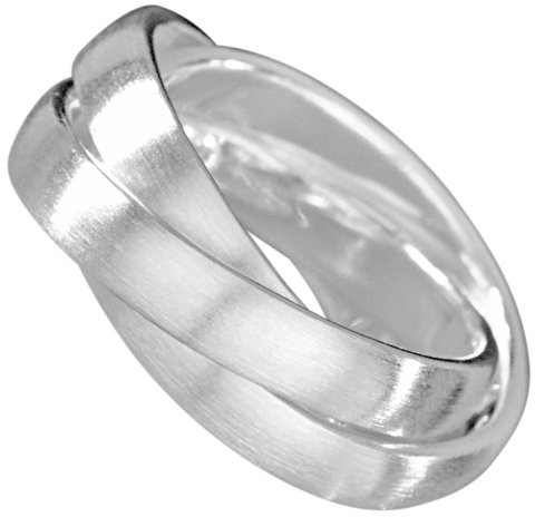 Vinani 3er Ring Wickelring mattiert drei Ringe beweglich Sterling Silber 925 Größe 54 (17.2) Dreierring RSM54