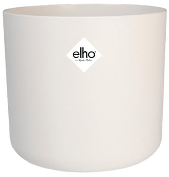 Elho B.for Soft Round 14 - Macetero por Interior - 100% Plástico Reciclado - Ø 13.8 x H 12.5 cm - Blanco/White