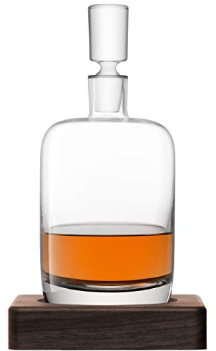 LSA International Whisky Renfrew Decanter 37.2 fl oz Clear & Walnut Base