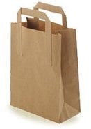 25 PCS x Small Brown Paper Bags Kraft Bags With Flat Handles Sandwich Lunch Bags Food Grocery Bags Packaging Bags Sweet Candy Bags Shopping Bags Eco-Friendly Takeaway Bags (17.78 x 8.89 x 21.59 CM)