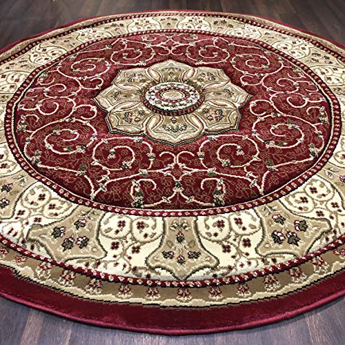 150cm x 150cm Circular Approx 5ft Red Rug