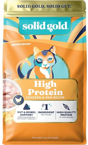 Solid Gold High Protein Dry Cat Food - Grain Free & Gluten Free Chicken Cat Dry Food w/Probiotics for Gut Health & Digestion - High Fiber & Omega 3 - Low Carb Superfood Kibble for Cats All Ages -12LB