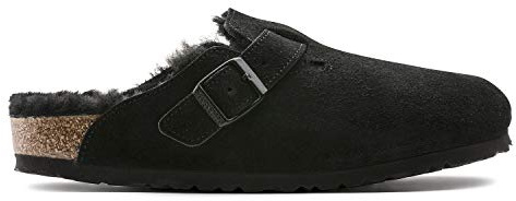 BIRKENSTOCK Classic Boston Lammfell 259881, Clogs, Schwarz (Schwarz 49), 37 EU (4.5 UK)
