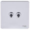 Schneider Electric Ultimate Screwless Flat Plate - Double Toggle 2 Way Light Switch, Single Pole, 16AX, GU1422TPC, Polished Chrome