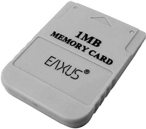 Eaxus® Memory Card für PS1 PSX PSOne Speicherkarte 1 MB Weiß für Playstation 1 auch in Playstation 2 verwendbar