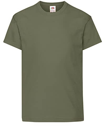 Fruit of the Loom Unisex Kids Original Crew Neck Short Sleeve T-Shirt, Green (Bottle Green), 9-11 Years (Manufacturer Size: 140)